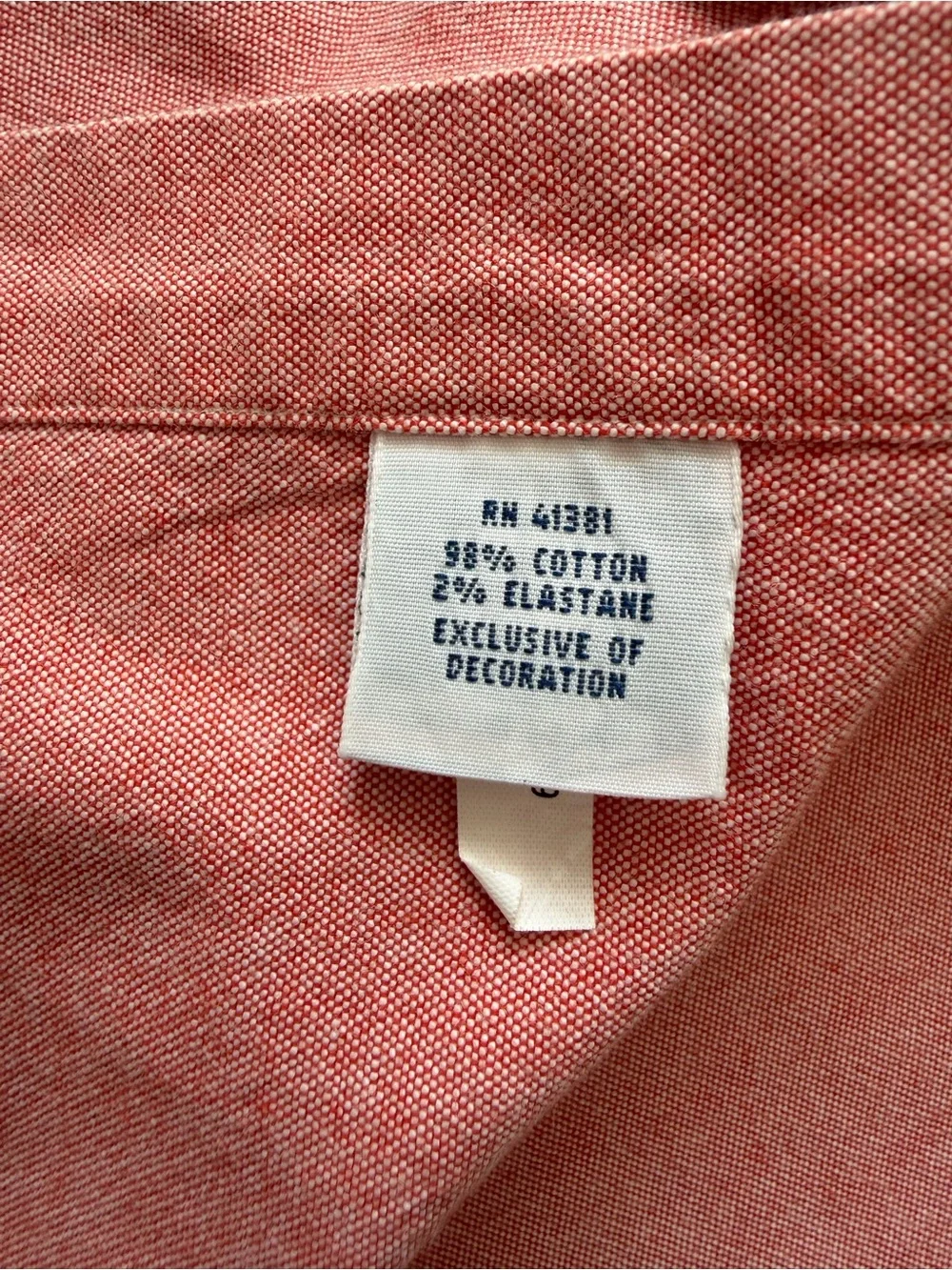 Ralph Lauren Slim Fit Stretch Oxford Shirt Coral Pink L
